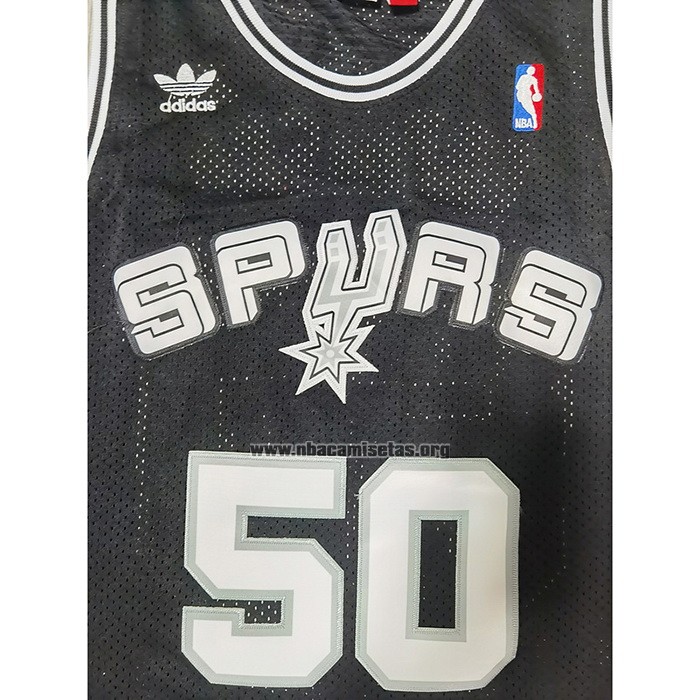 Camiseta San Antonio Spurs David Robinson NO 50 Mitchell & Ness Negro
